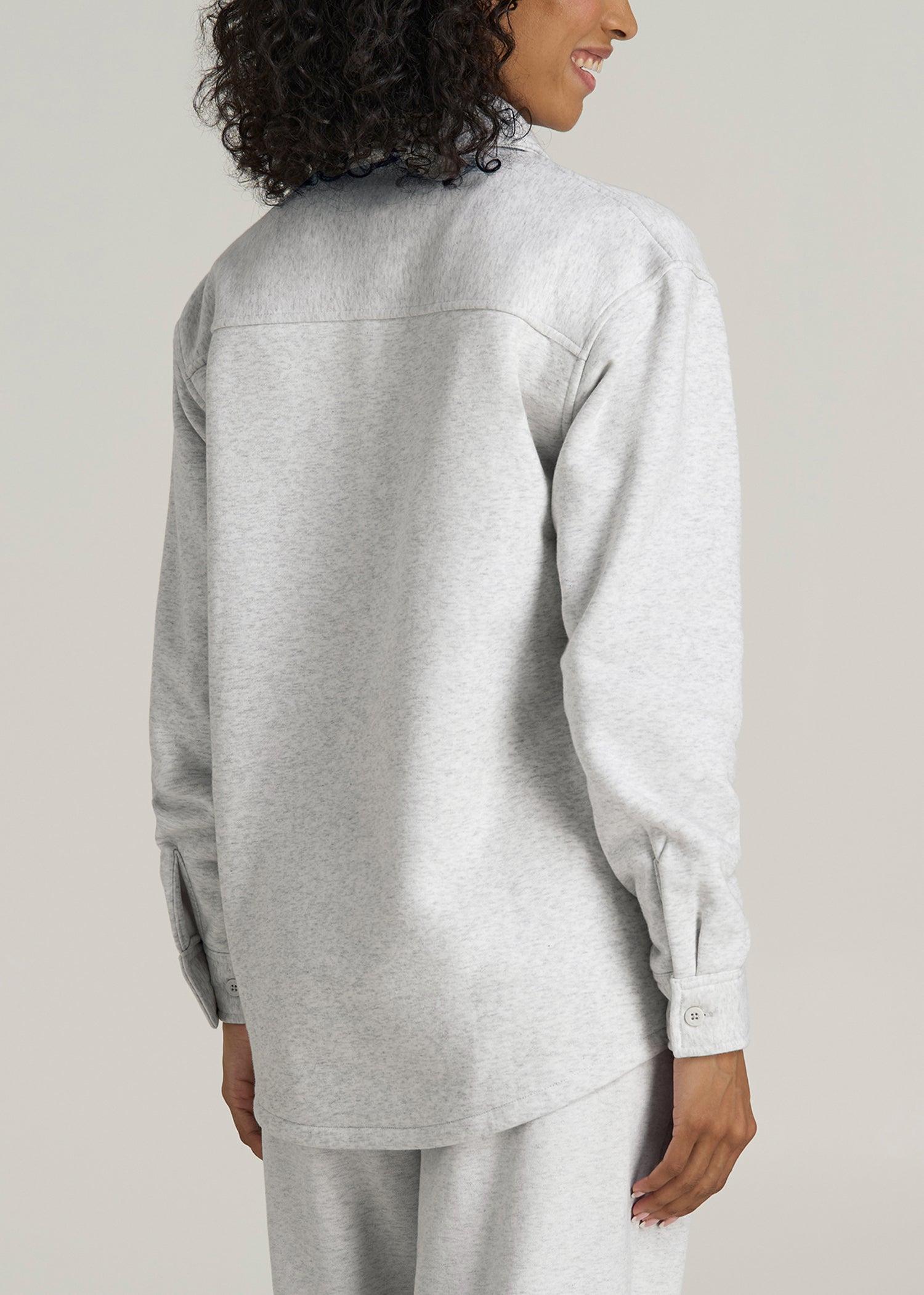 Wearever 2.0 Fleece Shacket for Tall Women in Heather Cloud White Female Product Image