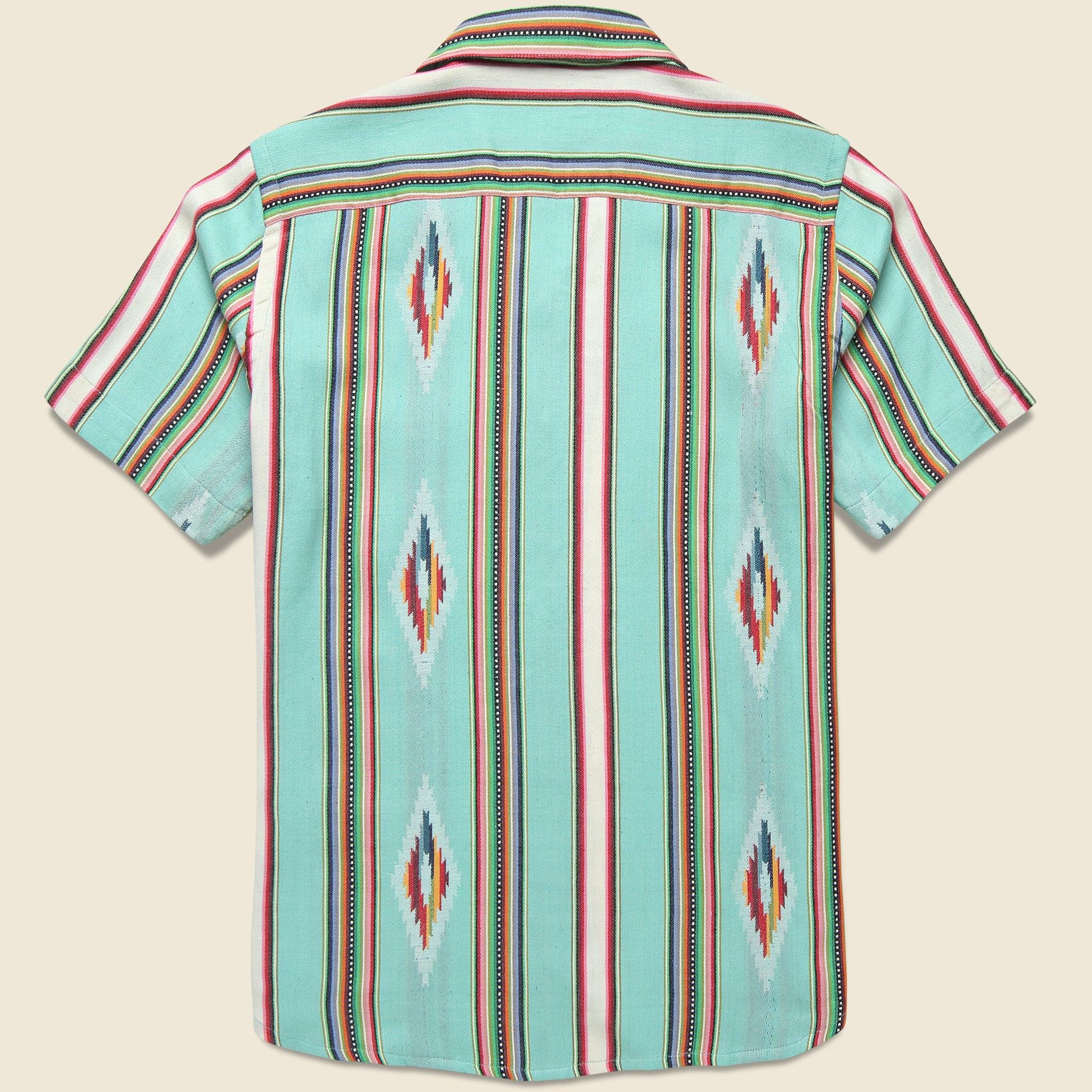 Handwoven Blanket Stripe Shirt - Ice Green Product Image