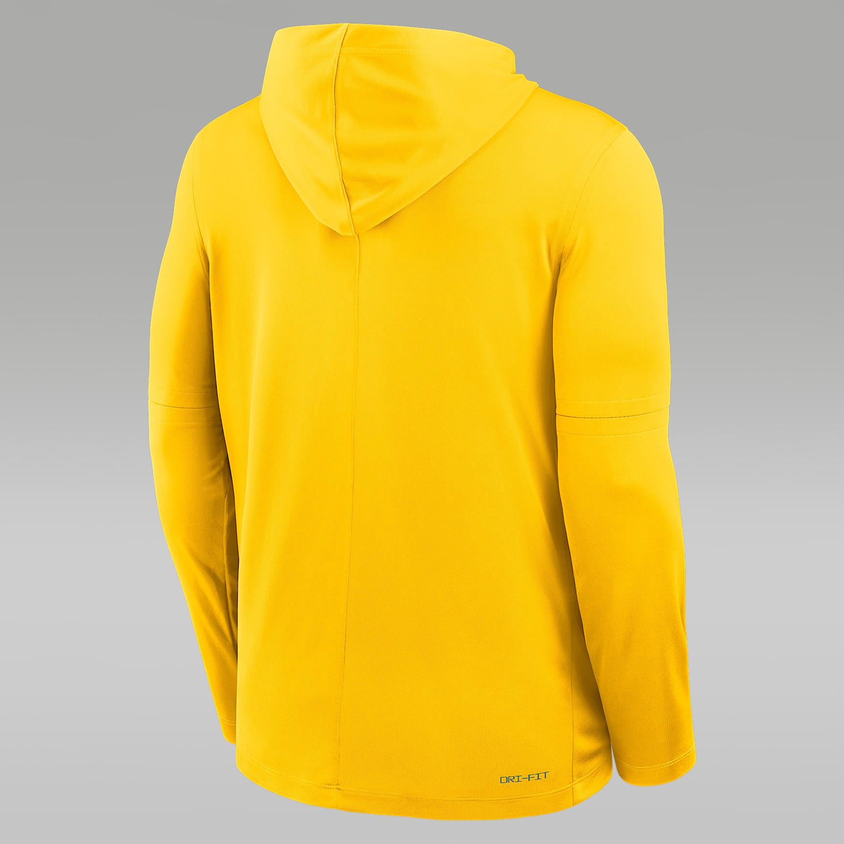 Mens Michigan Sideline Jordan Brand Dri-FIT College Long-Sleeve Hooded Top | 0JB978HMWN-7XL Product Image