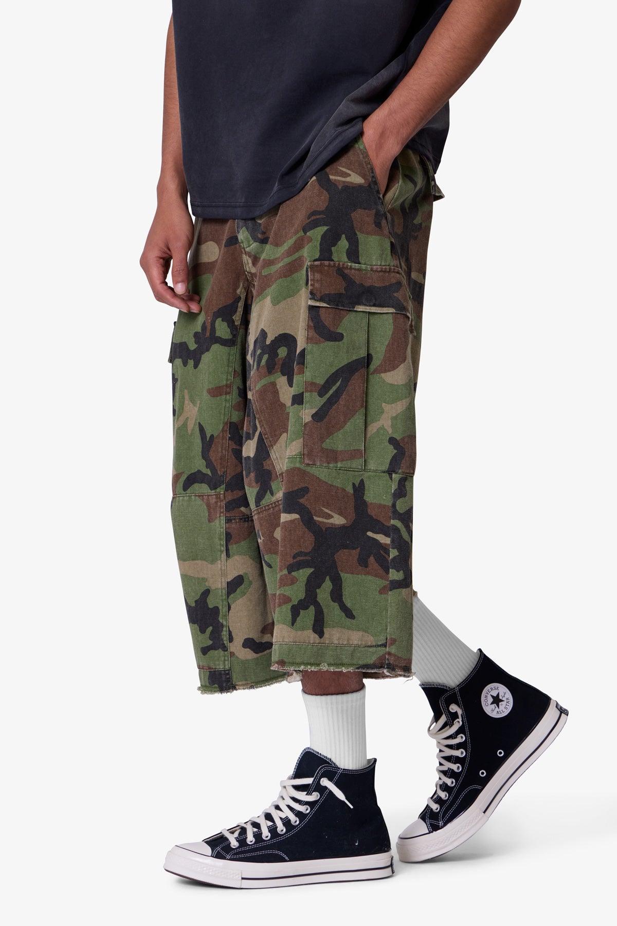 Extra Long Cargo Shorts - Camo Product Image