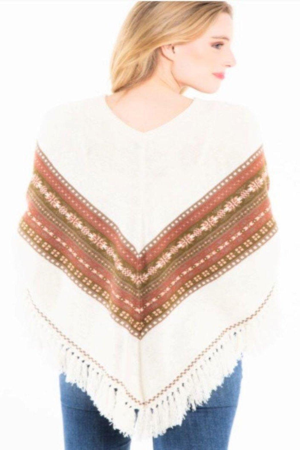 Natural Fringe Poncho Product Image