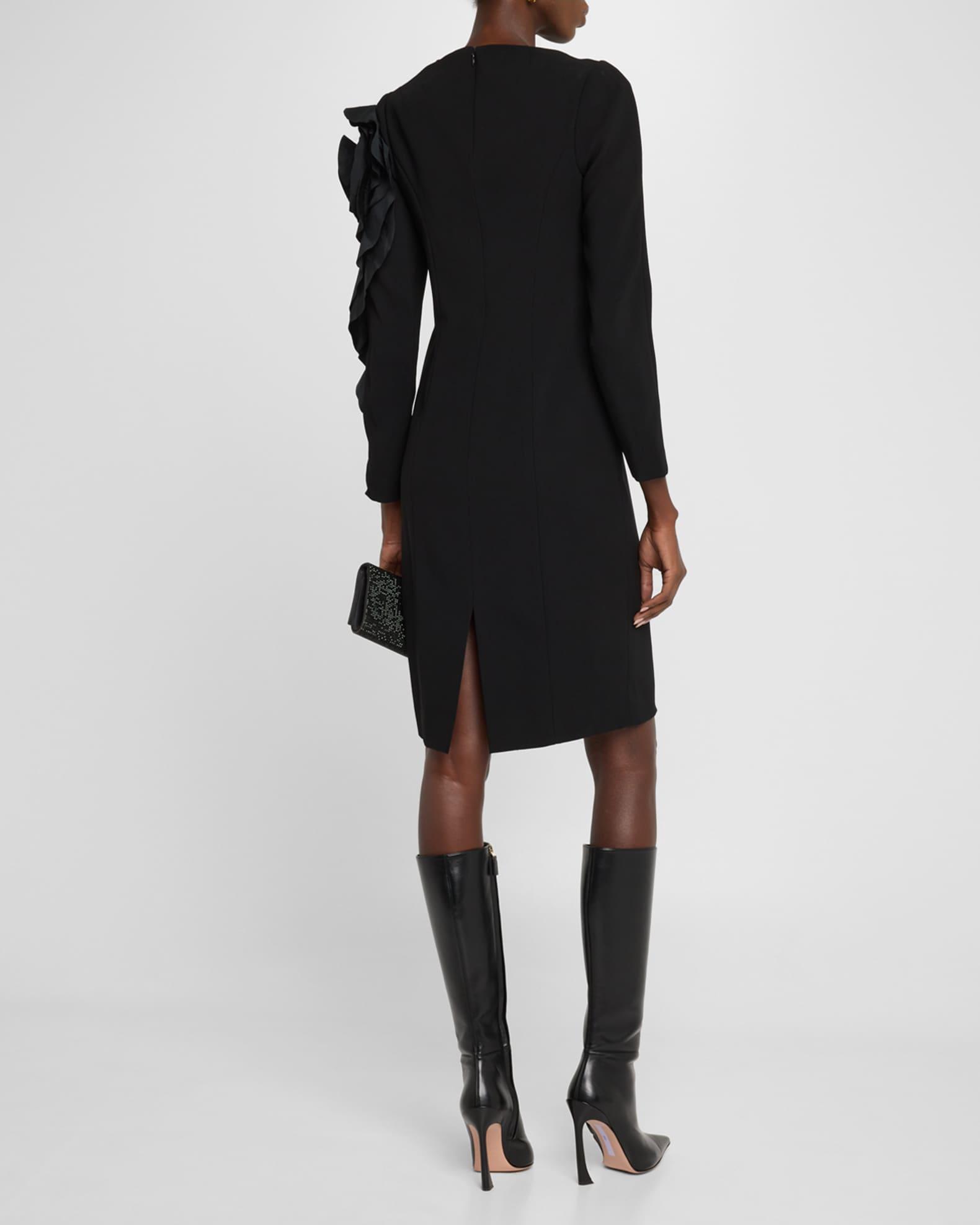 Bodycon Ruffle Applique Crepe Dress Product Image