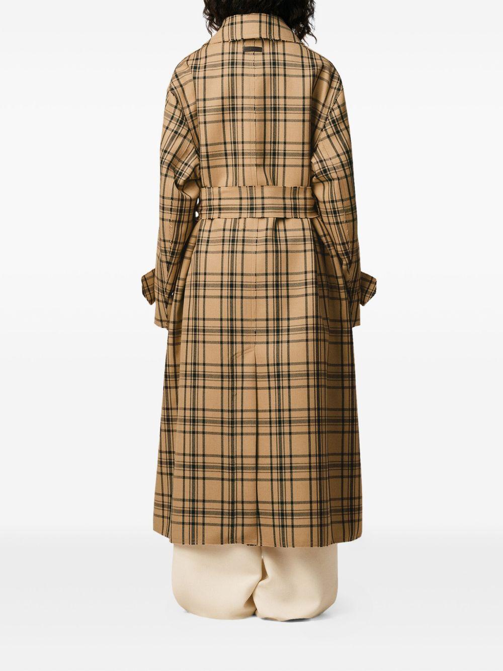 belted checked coat Product Image