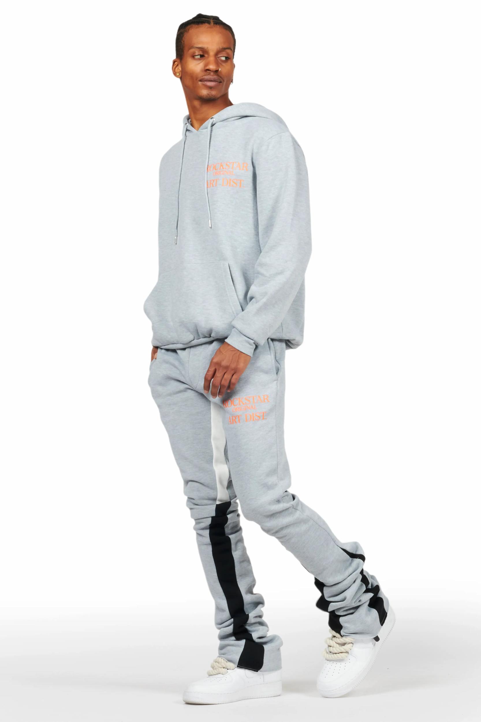 Briggs Heather Grey Hoodie/Super Stacked Flare Track Set Male Product Image