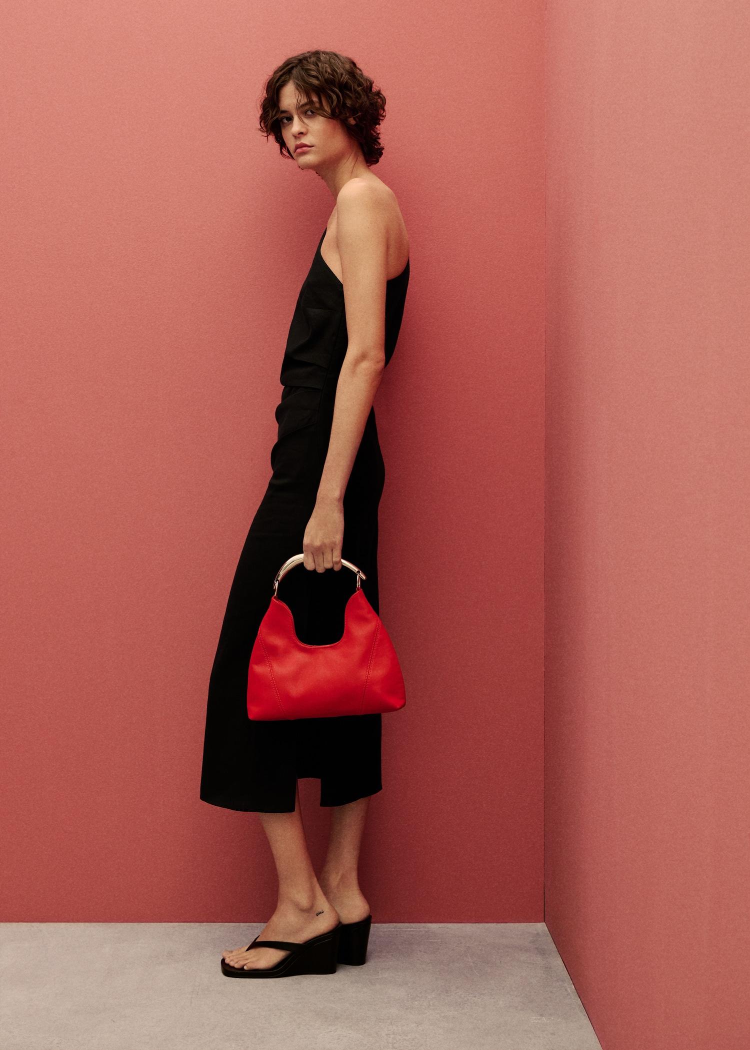 Asymmetrical linen dress - Women | MANGO USA Product Image