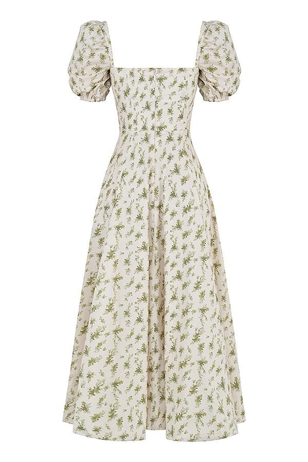 Tallulah  garden print puff sleeve midi sundress Product Image