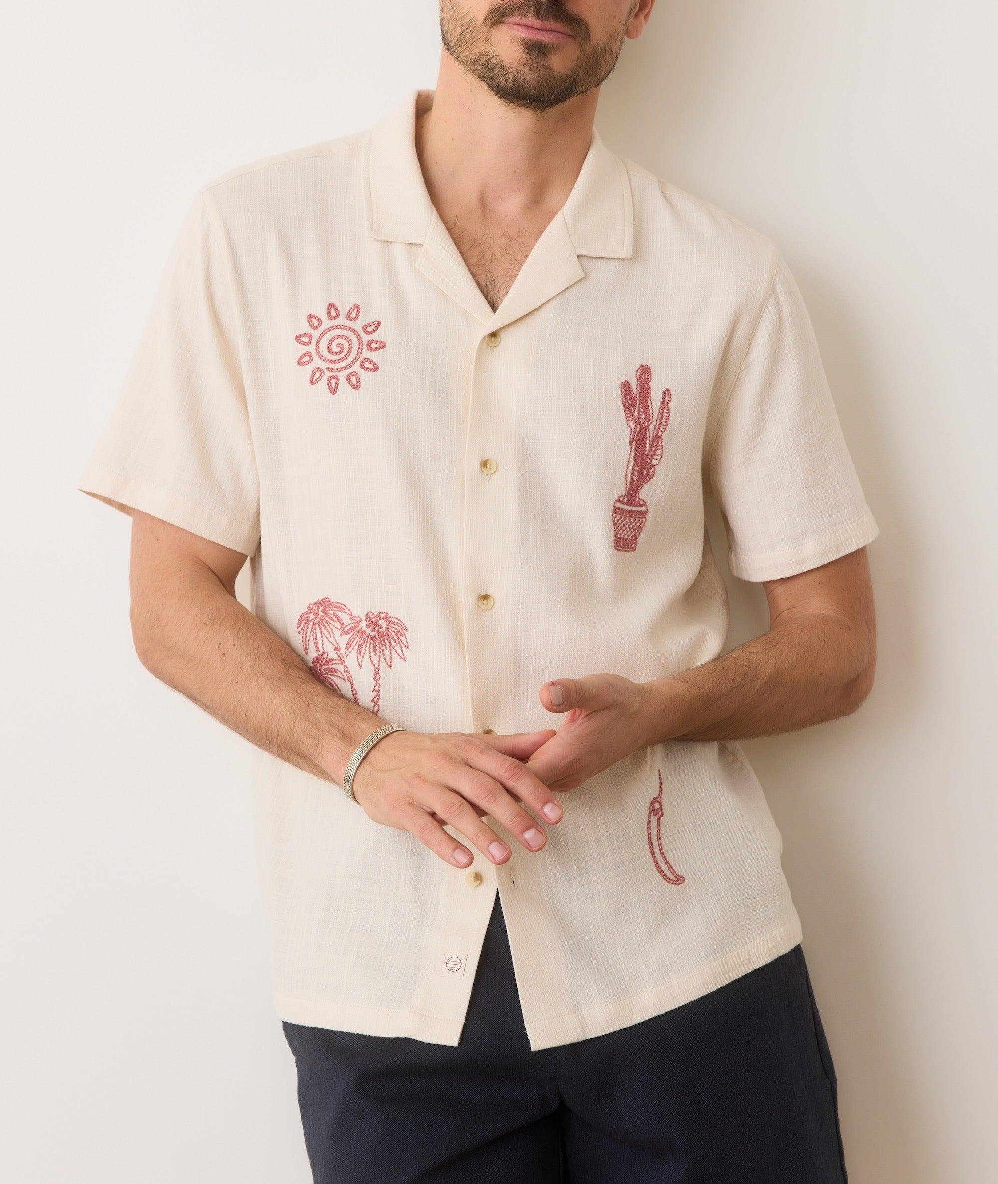 Stretch Selvage Embroidered Resort Shirt Product Image
