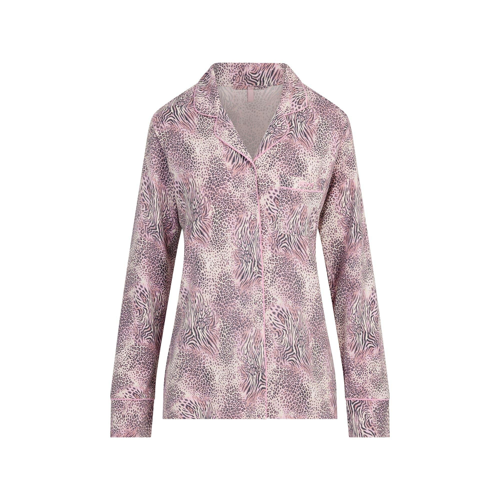SKIMS SLEEP LONG SLEEVE BUTTON UP SET | BLOOM MINI MULTI ANIMAL Product Image