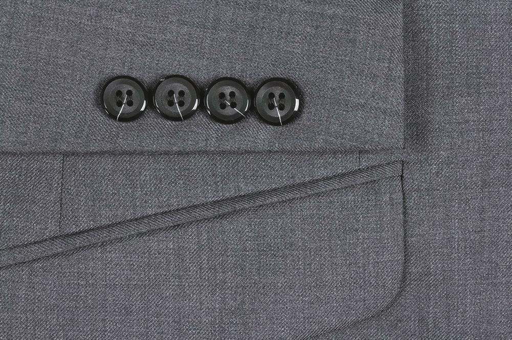 Bevagna Collection - Gray 100% Virgin Wool Regular Fit Pick Stitched 2 Piece Suit Product Image