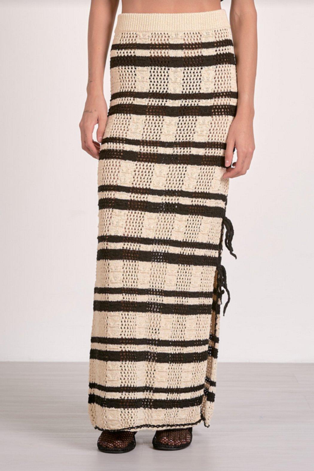 Striped Maxi Crochet Skirt Product Image
