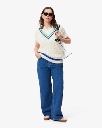 V Neck Cable Knit Sweater Vest Product Image