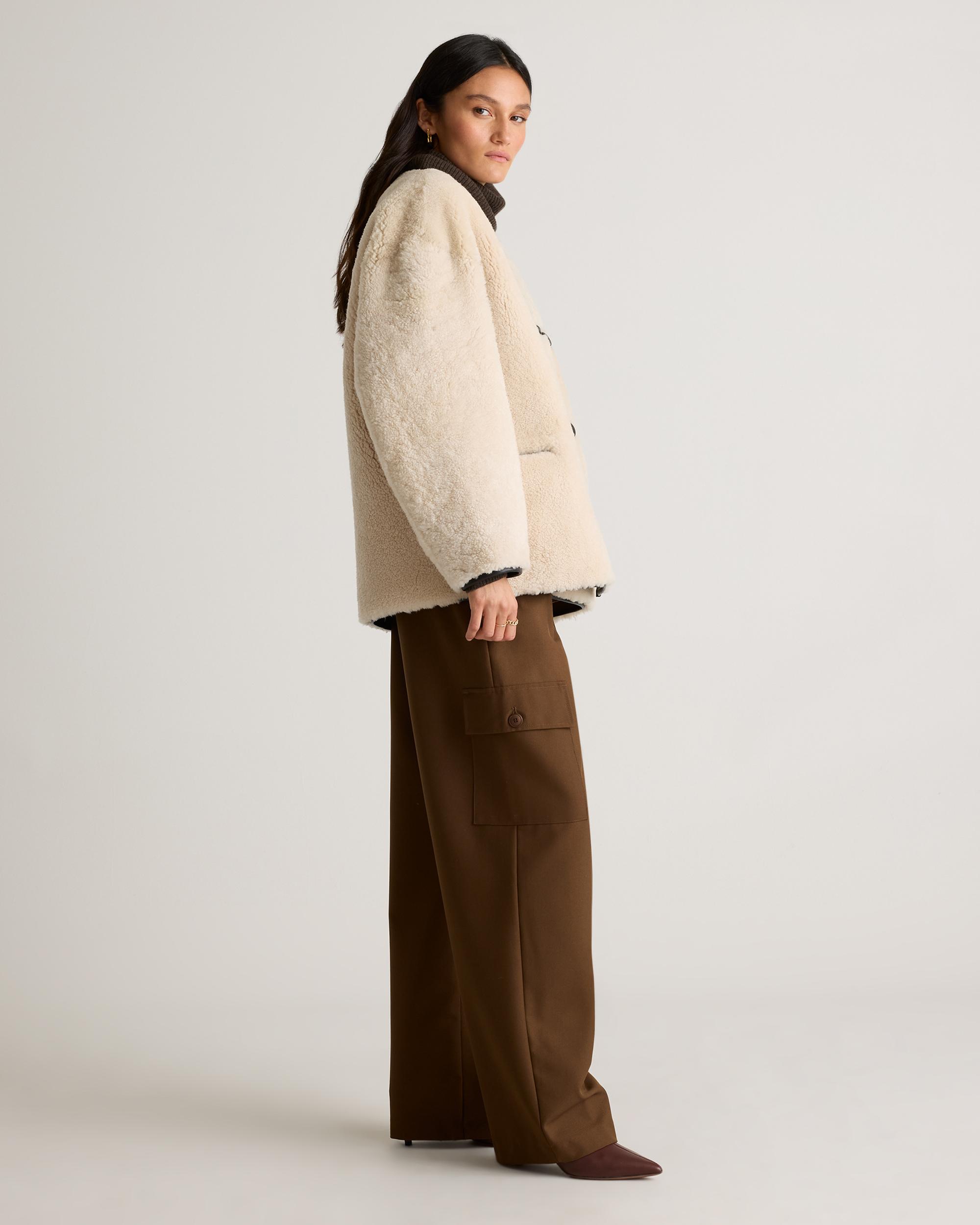 Quince | Women's 100% Shearling Duffle Jacket Size XS, Leather Product Image