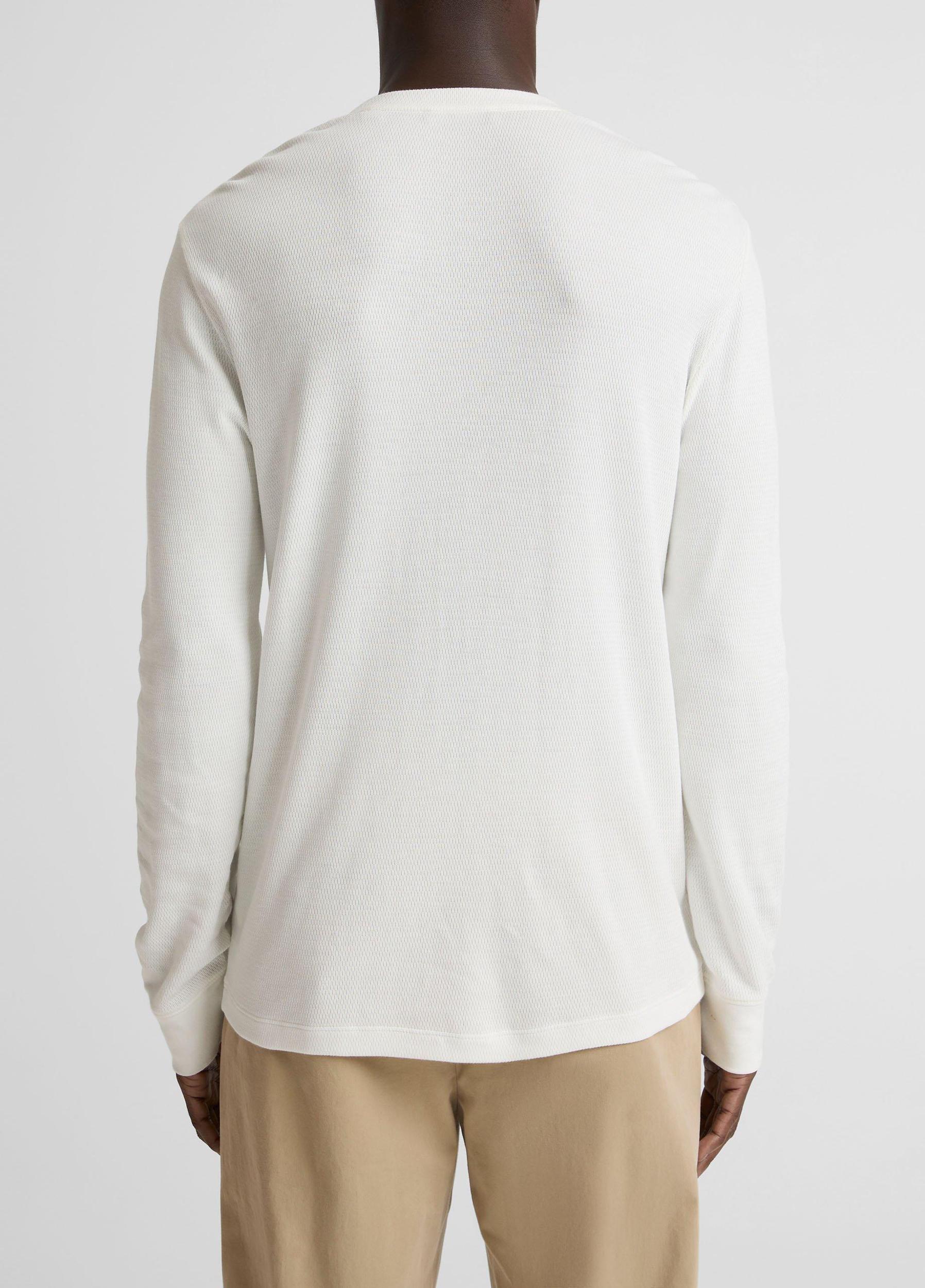 Jacquard-Rib Cotton Henley Product Image