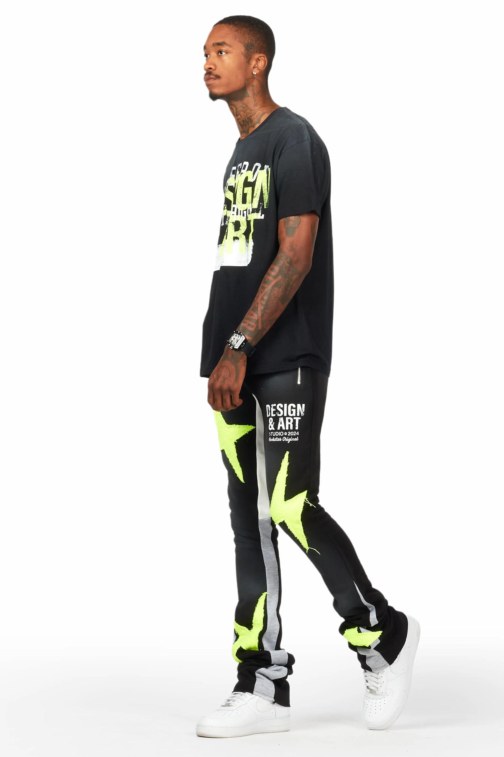 Darko Black T-Shirt/Stacked Flare Track Set Male Product Image