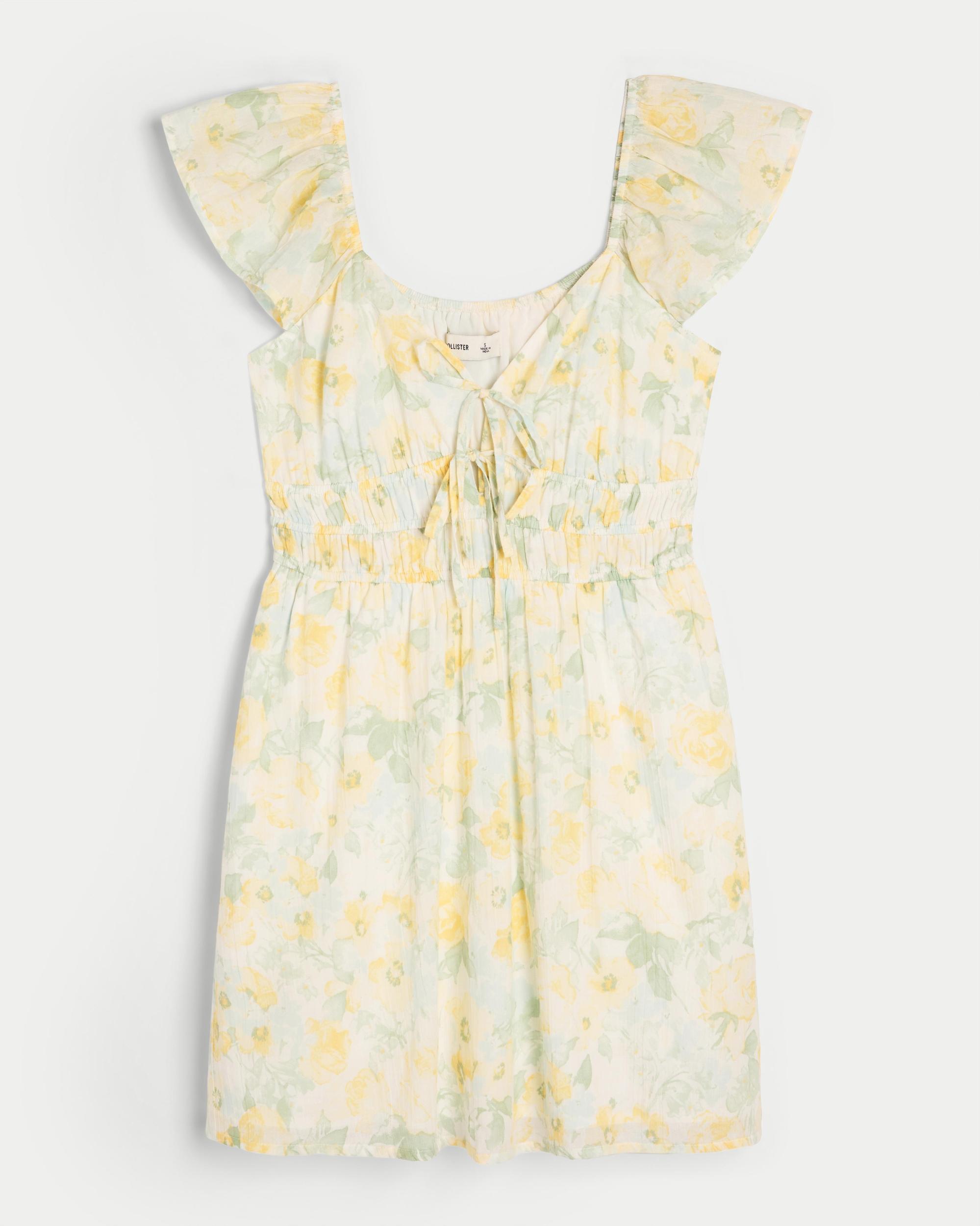 Flutter Sleeve Double-Tie Skort Dress Product Image