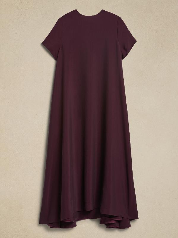 Loose Short Sleeves Pockets Solid Color Round-Neck Maxi Dresses Product Image