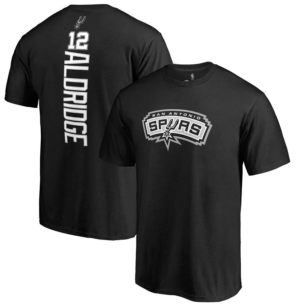 Men's LaMarcus Aldridge Black San Antonio Spurs Backer Name & Number T-Shirt, Size: Large Product Image
