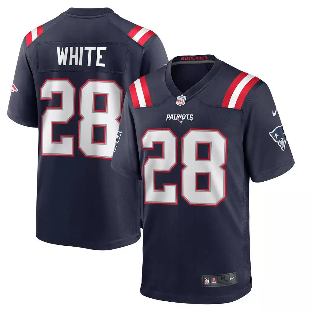 Men's Nike James White Navy New England Patriots Game Player Jersey, Size: 4XL, Blue Product Image