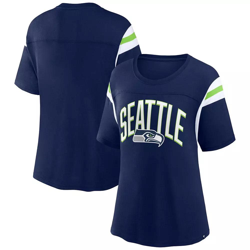 Women's Fanatics Branded College Navy Seattle Seahawks Earned Stripes T-Shirt,  Product Image