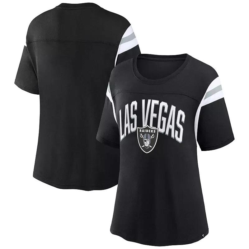 Women's Fanatics Branded Black Las Vegas Raiders Earned Stripes T-Shirt, Size: Large, Lvr Black Product Image