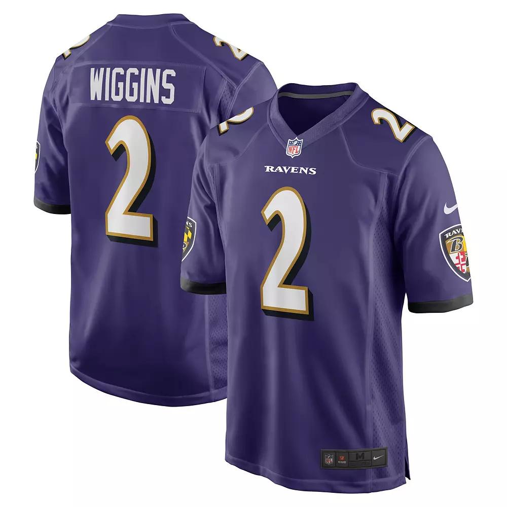 Men's Nike Nate Wiggins Purple Baltimore Ravens 2024 NFL Draft First Round Pick Player Game Jersey,  Product Image