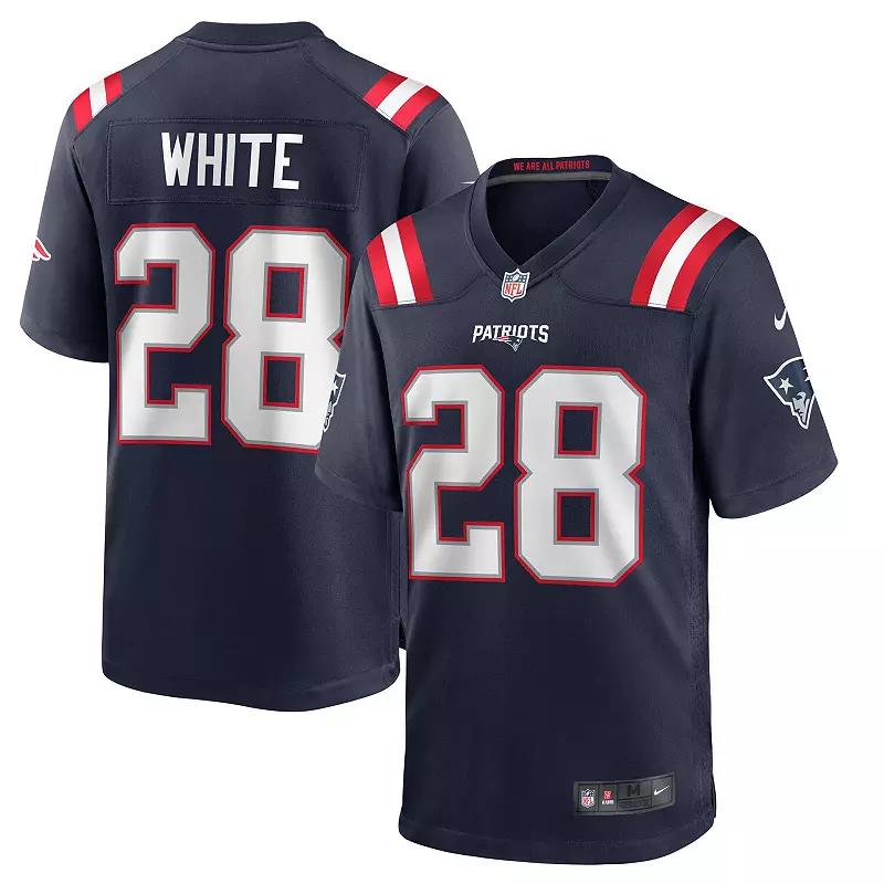 Men's Nike James White Navy New England Patriots Game Player Jersey, Size: 4XL, Blue Product Image