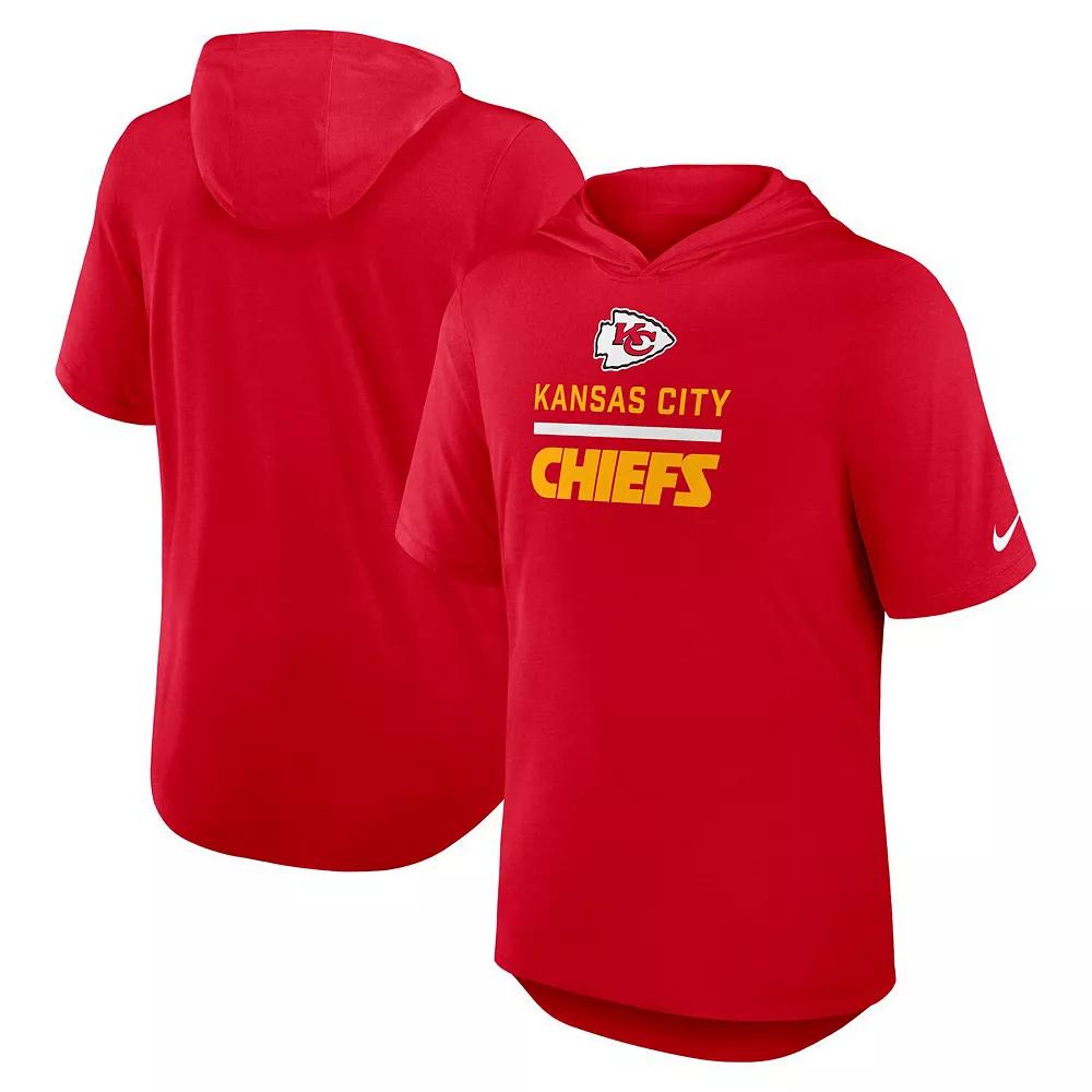 Men's Nike Red Kansas City Chiefs Lockup Tri-Blend Hoodie T-Shirt,  Product Image
