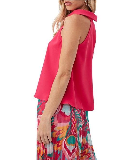 Trina Turk Eze Fold Over Halter Neck Sleeveless Top Product Image