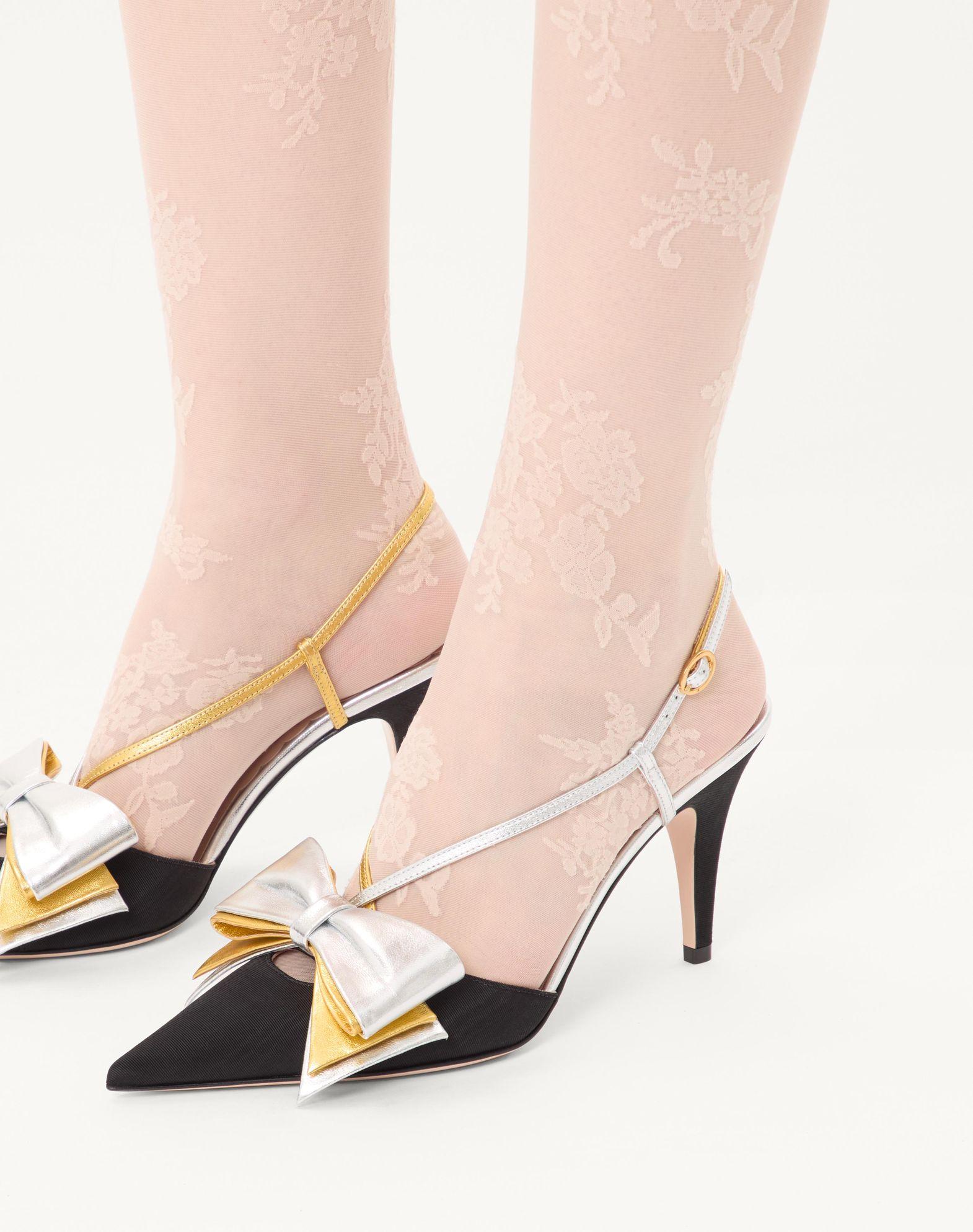 Bowow Slingback Pumps In Moirè Fabric 85Mm Product Image