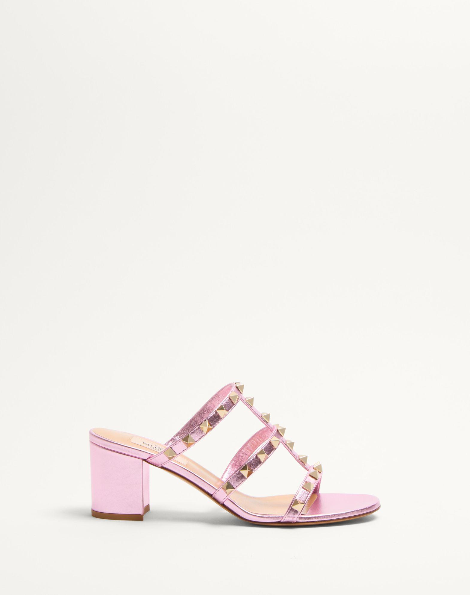 Rockstud Slide Sandal In Laminated Nappa 60Mm Product Image