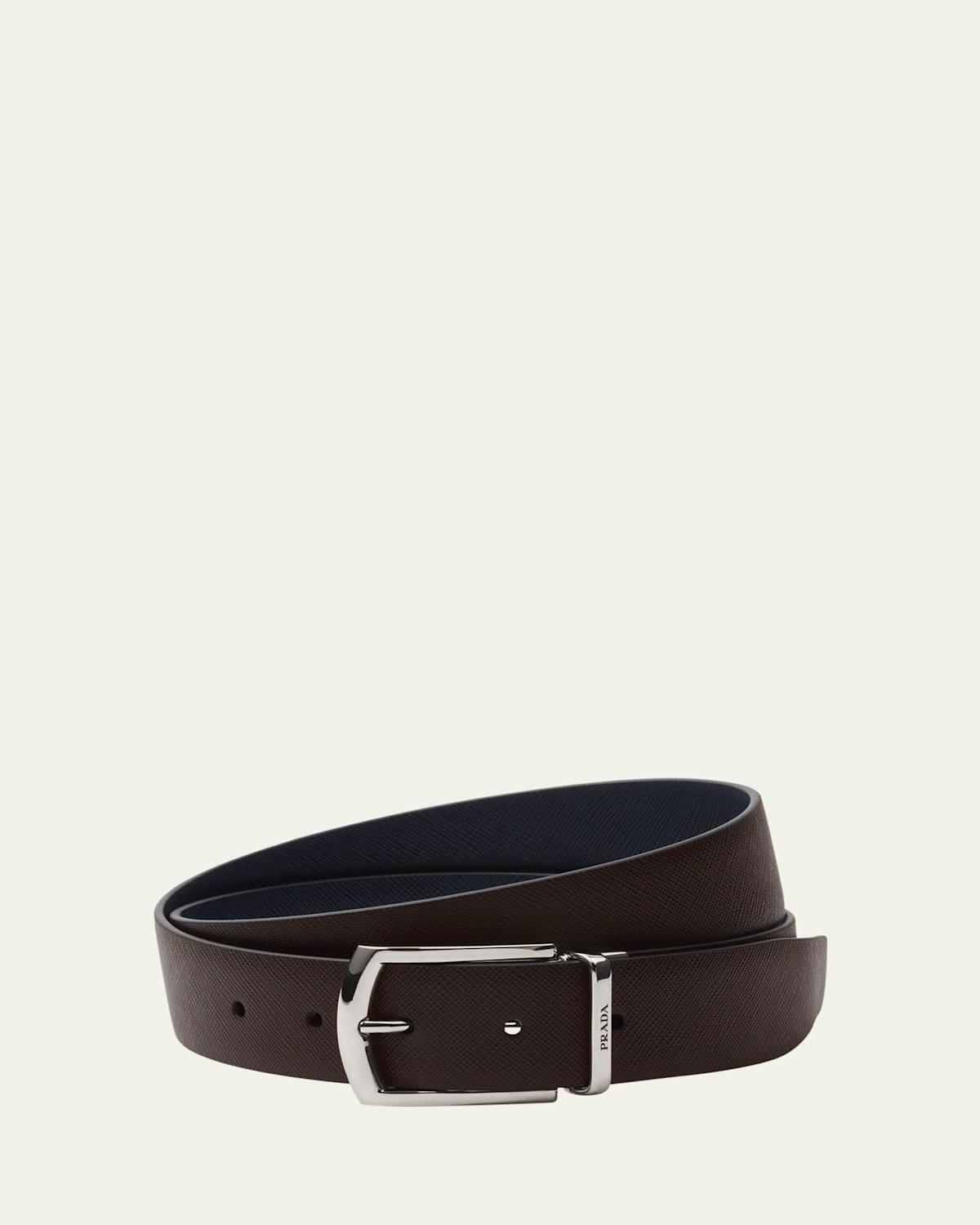 Mens Reversible Saffiano Leather Belt Product Image