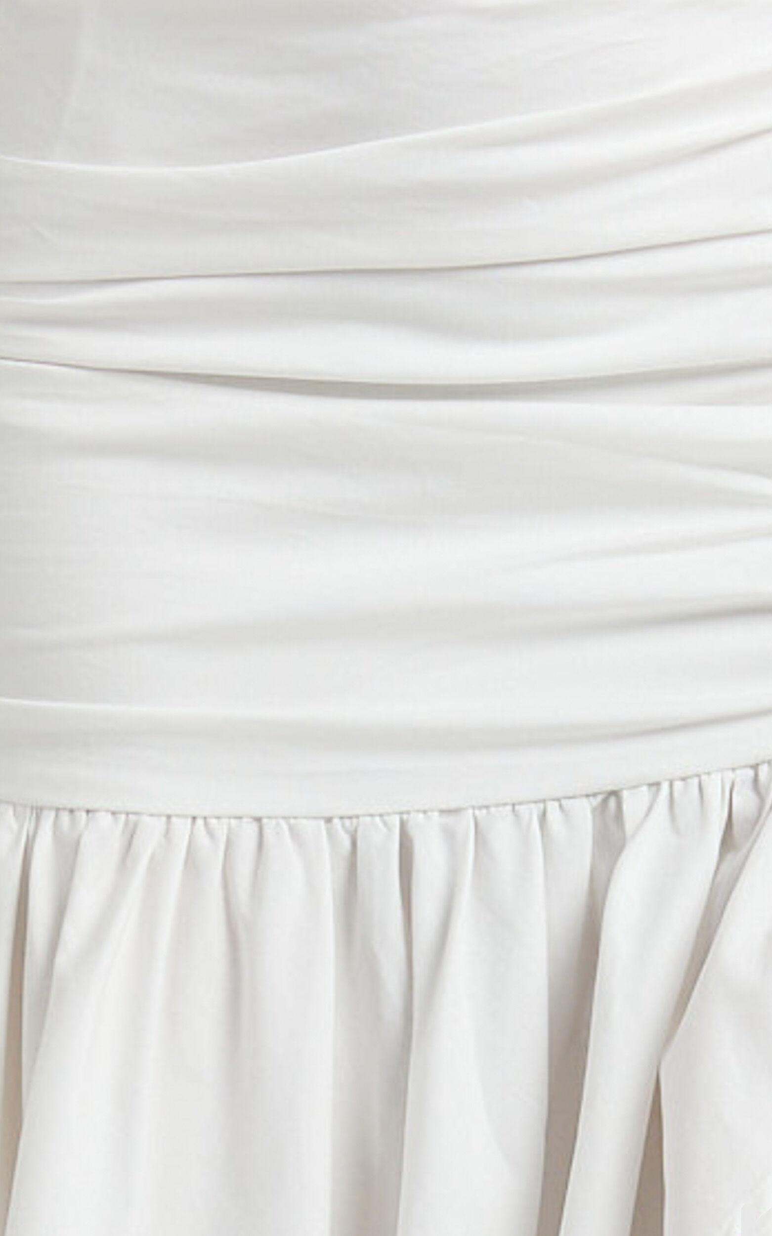 Solange Midi Skirt -  Mid Waisted Thigh High Leg Split Skirt in White Product Image