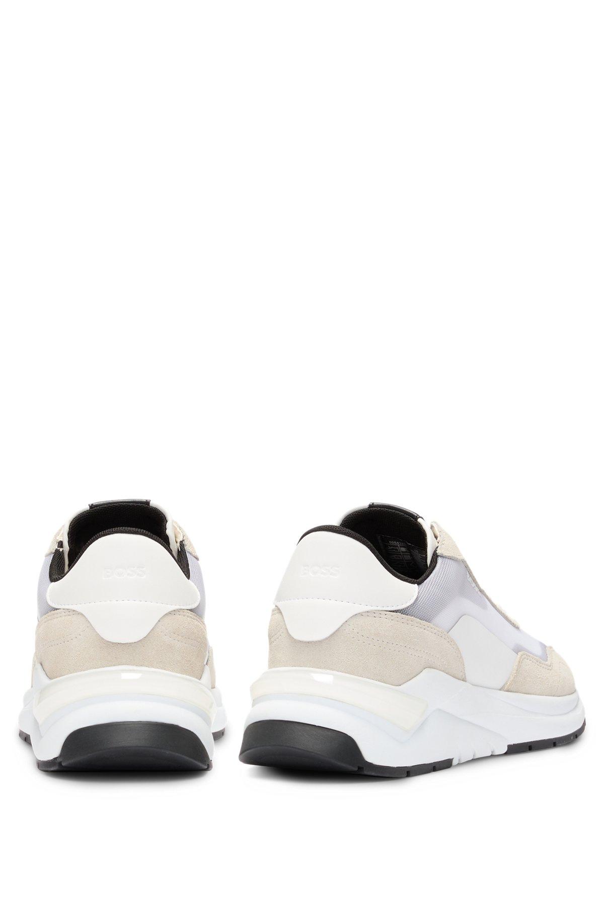 Running-inspired trainers with suede and mesh Product Image