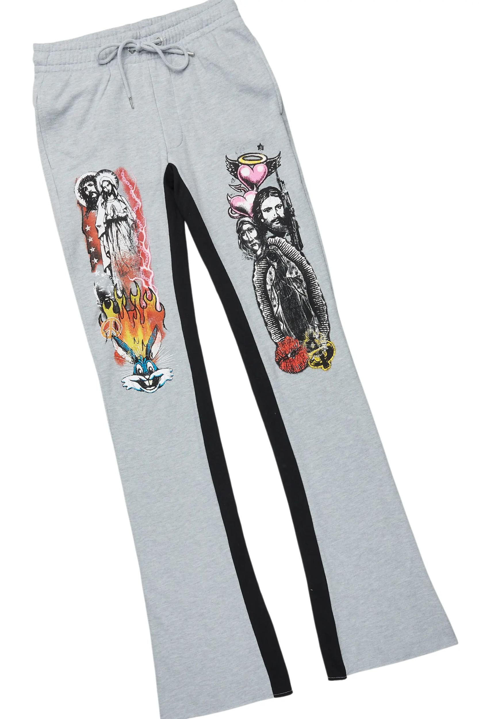 Santos Heather Grey Hoodie/Baggy Track Pant Set Male Product Image