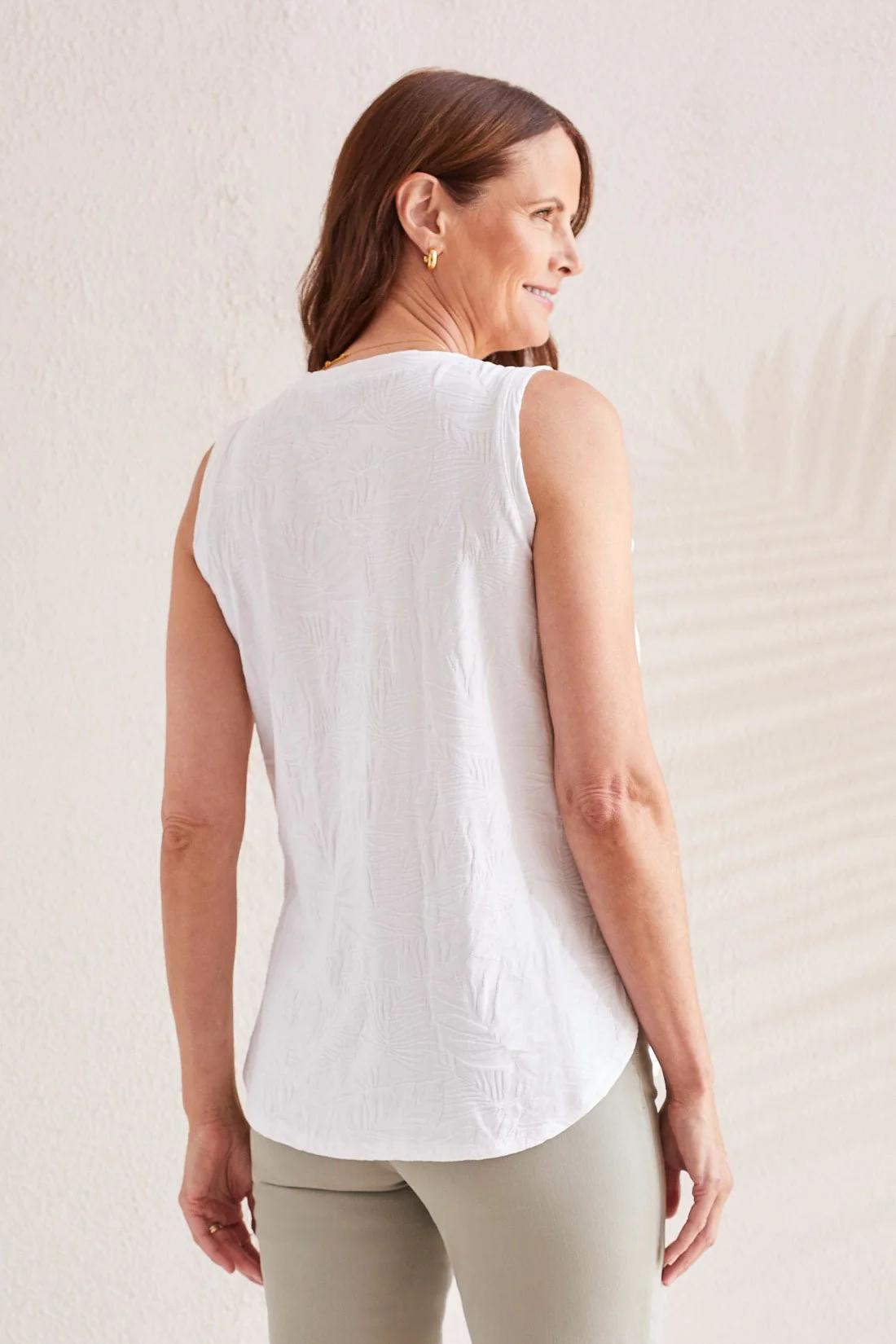 TEXTURED V-NECK TANK WITH SIDE SLITS Product Image