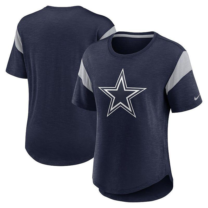 Women's Nike Heather Navy Dallas Cowboys Primary Logo Fashion Top,  Product Image
