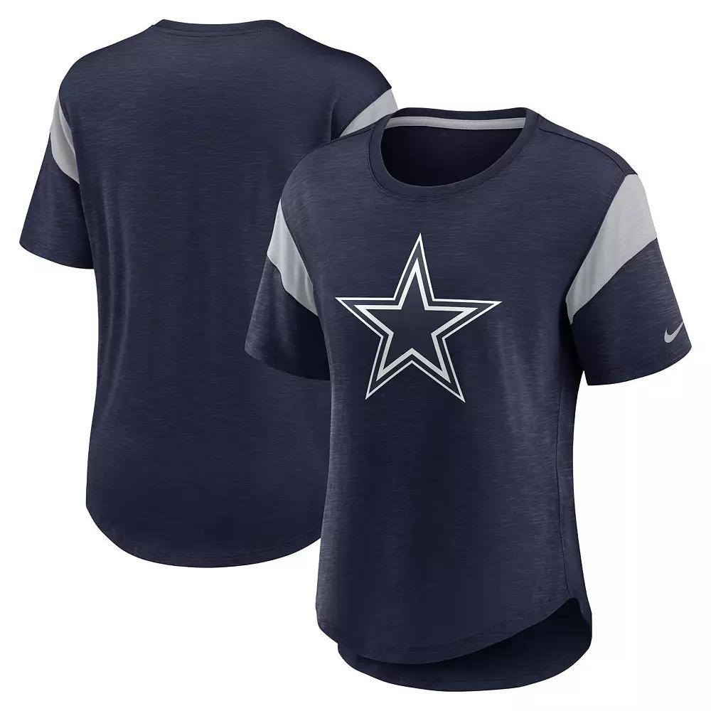 Women's Nike Heather Navy Dallas Cowboys Primary Logo Fashion Top,  Product Image