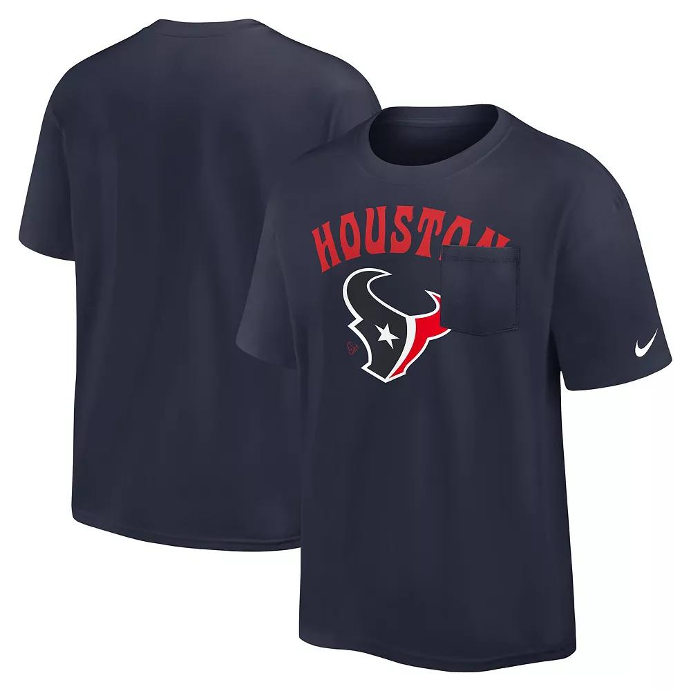 Men's Nike Navy Houston Texans Rewind Heavy Max 90 Pocket T-Shirt,  Product Image