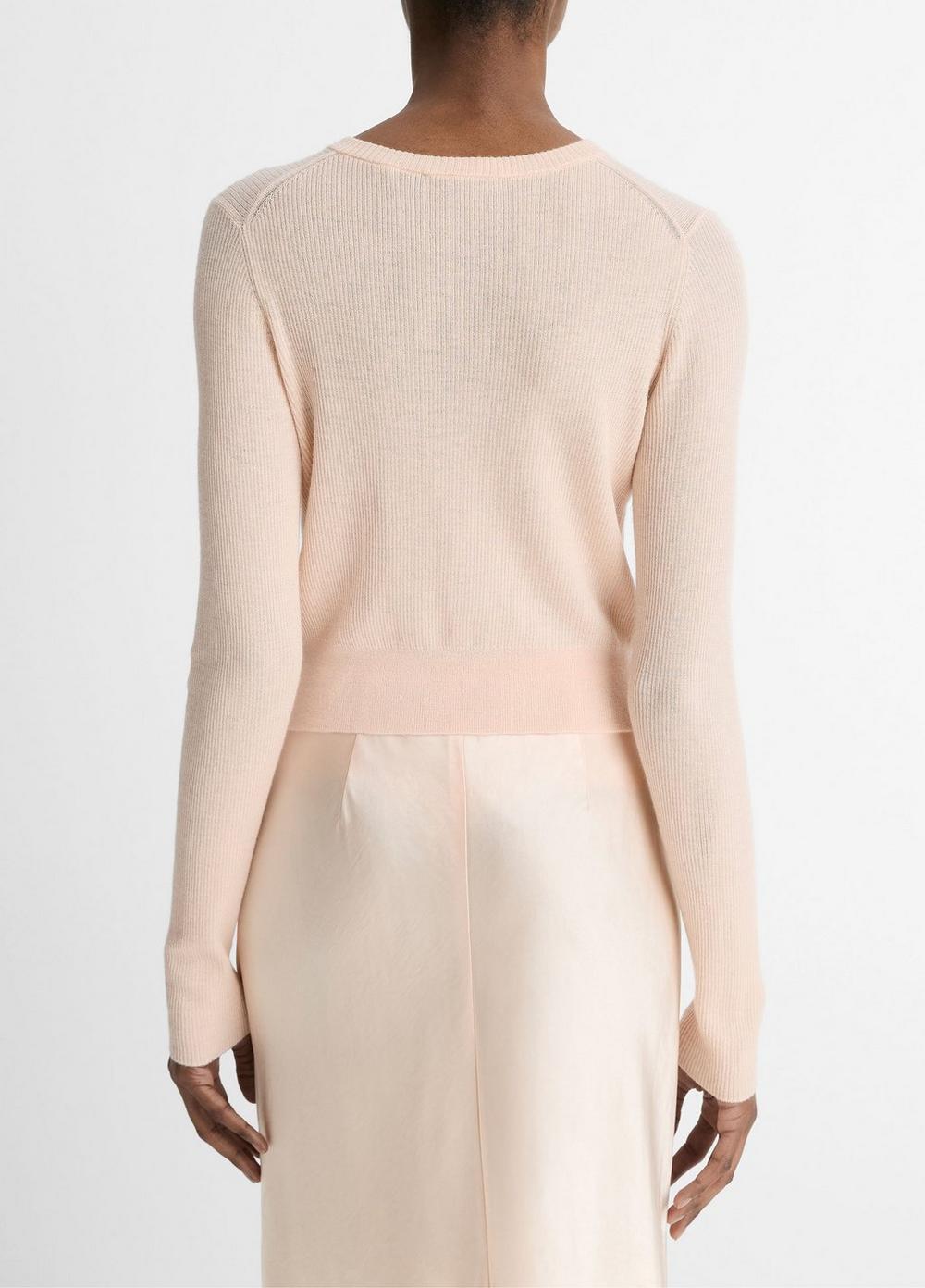 Ribbed Cashmere-Silk Slim Cardigan Product Image