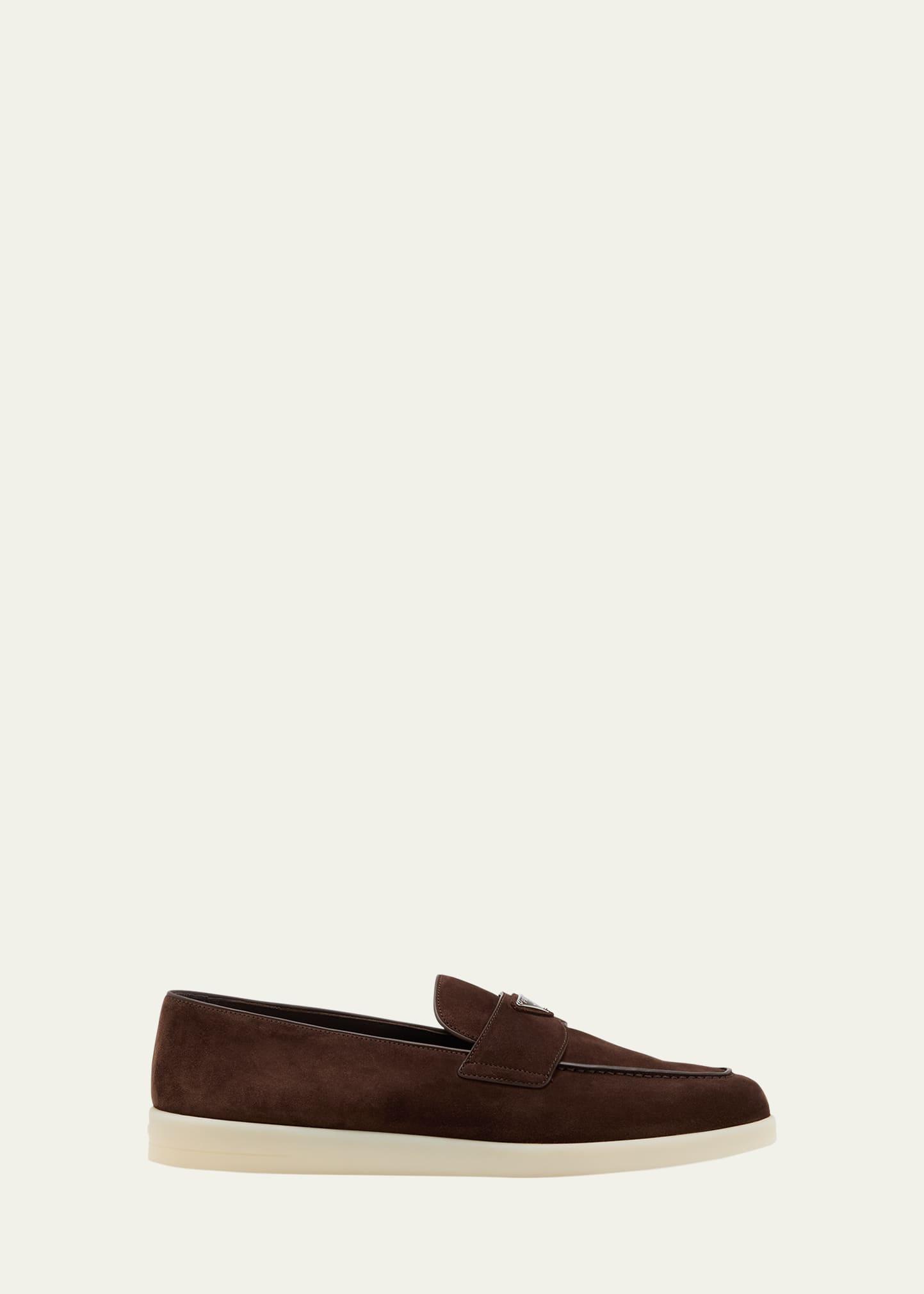 Mens Saint Tropez Triangle Logo Suede Loafers Product Image