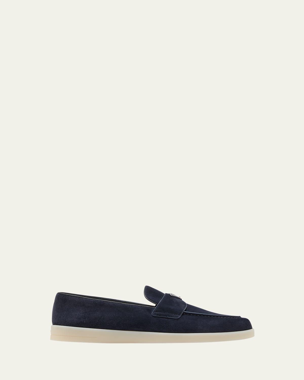 Mens Saint Tropez Triangle Logo Suede Loafers Product Image
