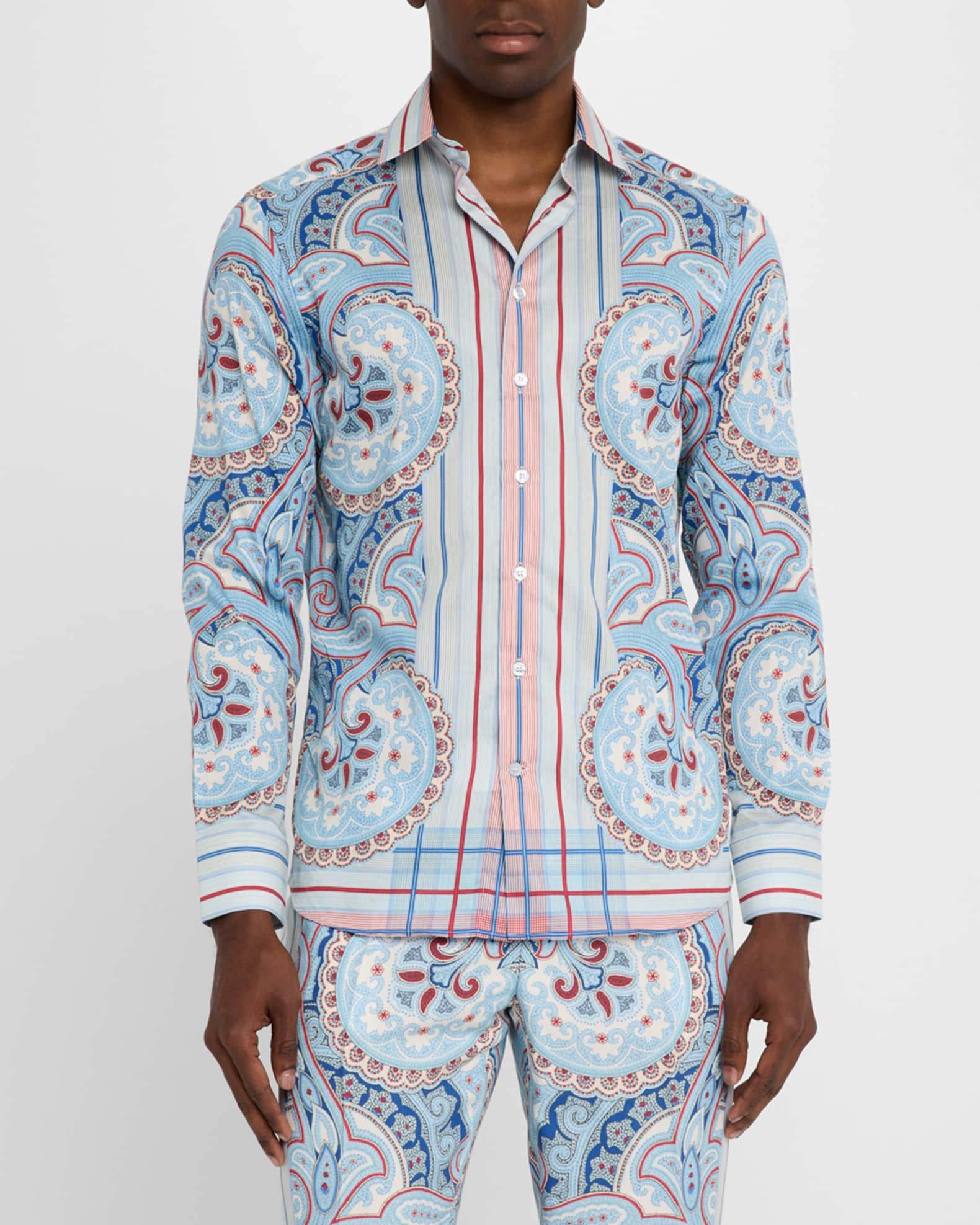 Men's Paisley Stripes Sport Shirt Product Image
