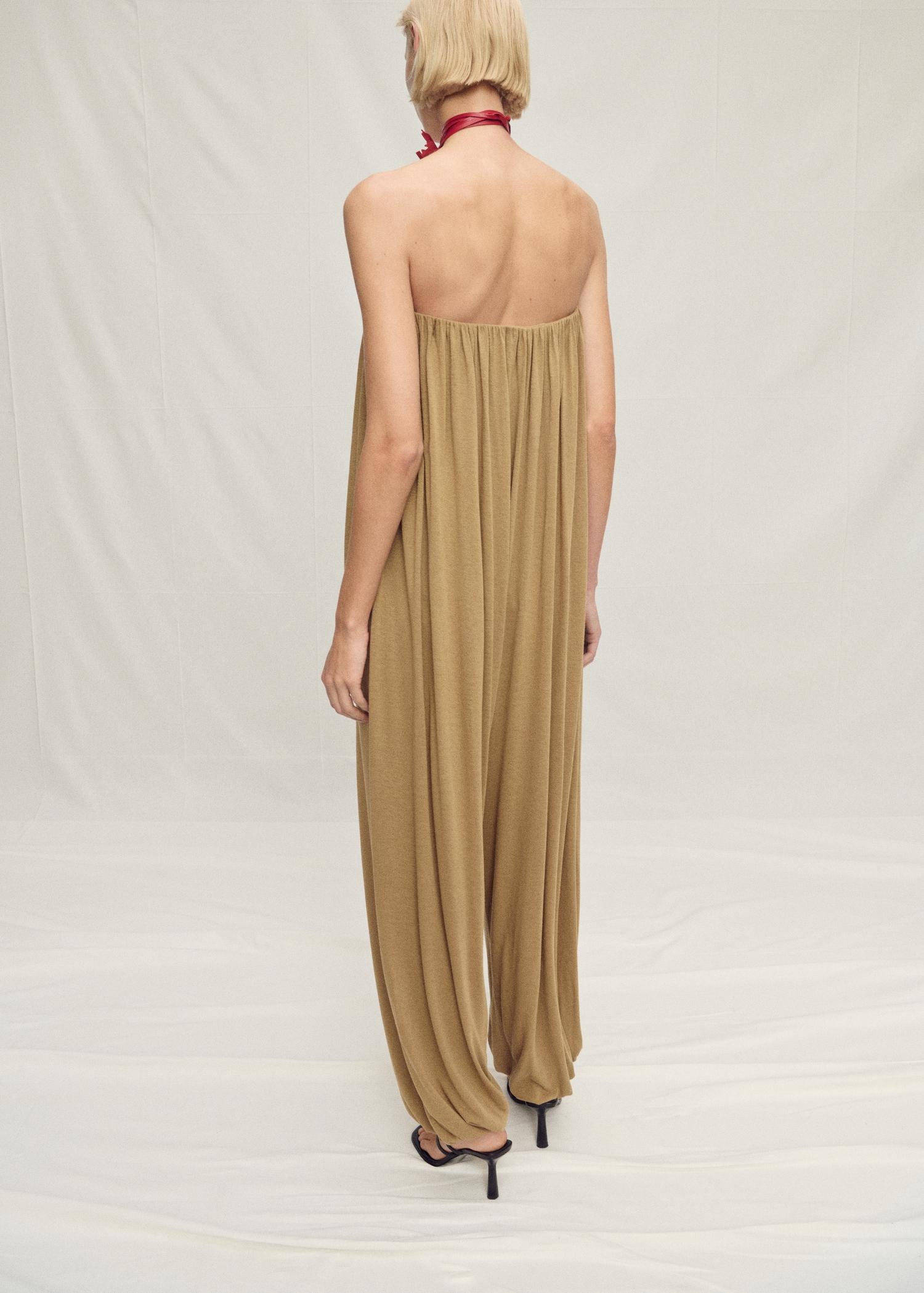Strapless jumpsuit with puffed hem - Women | MANGO USA Product Image