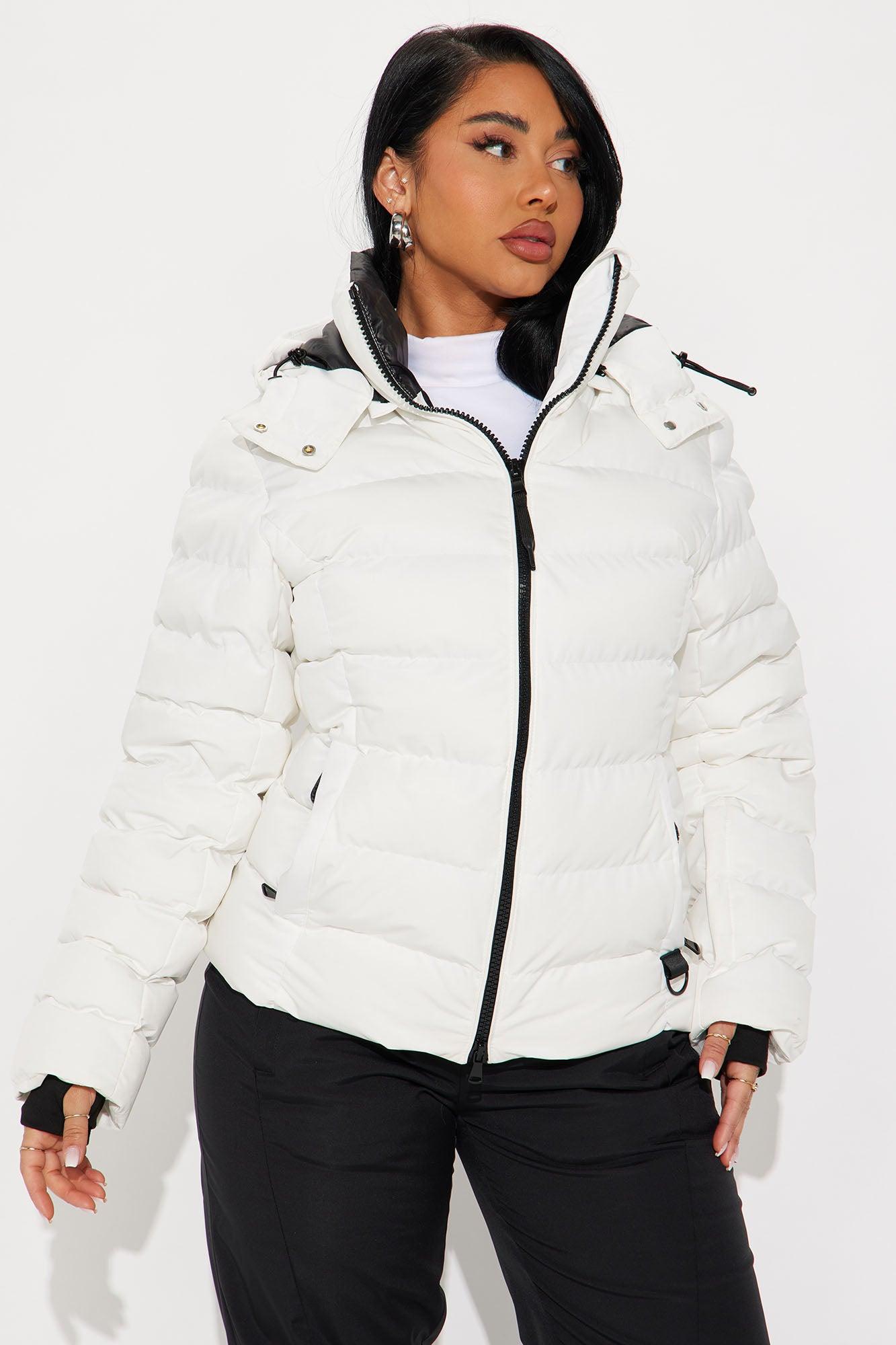 Grab My Skis Puffer Jacket - White Product Image