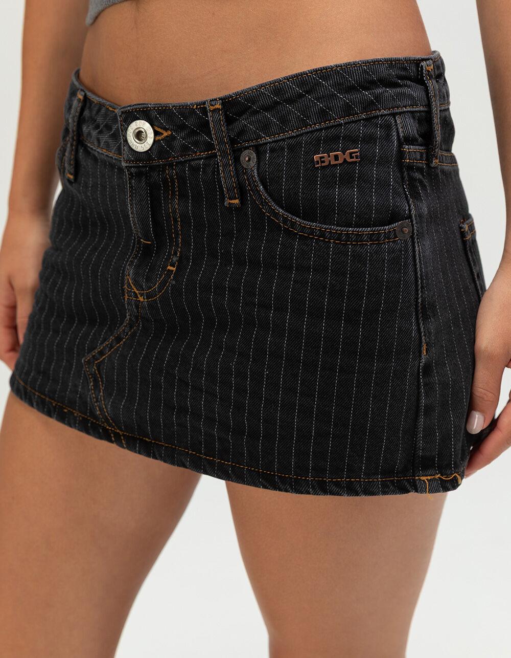 BDG Urban Outfitters 5 Pocket Pinstripe Womens Mini Skirt - PINSTRIPE DENIM Product Image