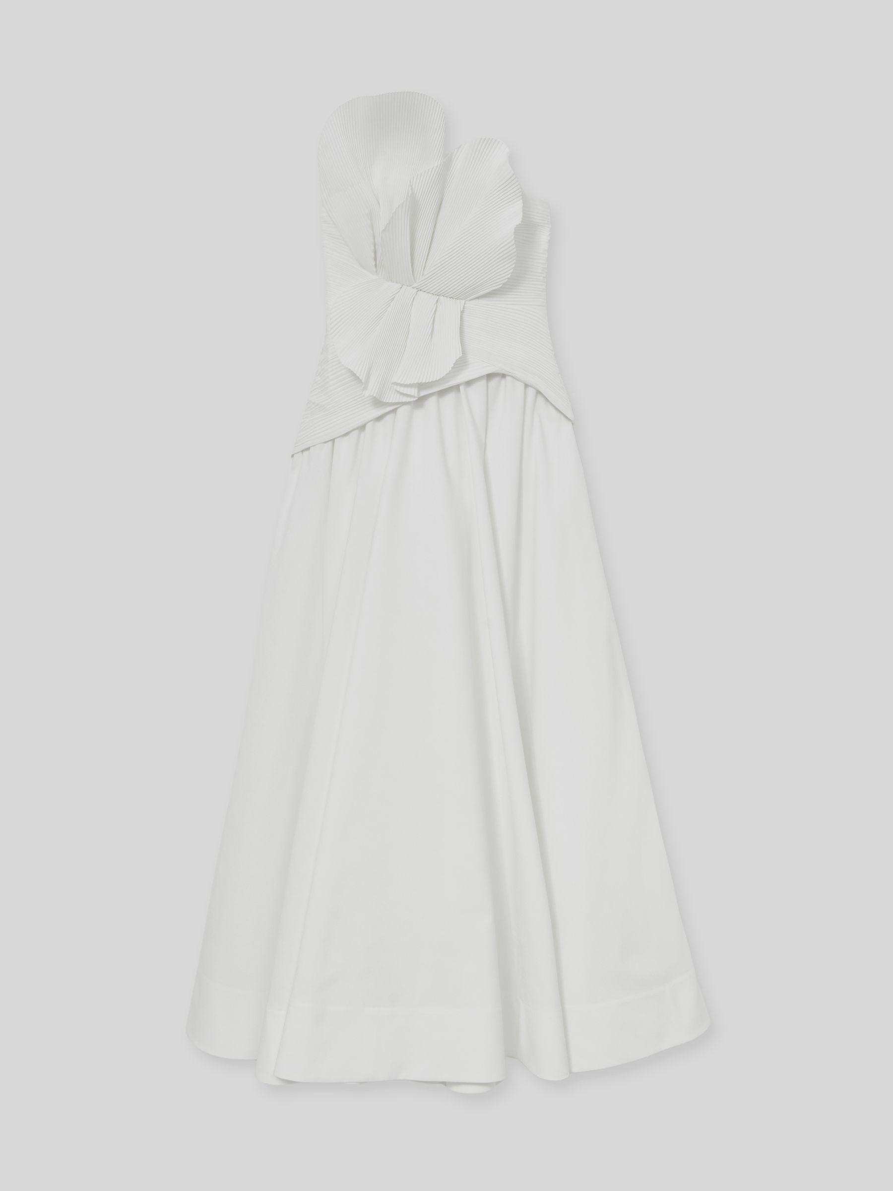 Acler Ivory Plissé Fan Strapless Maxi Dress in Ivory Product Image
