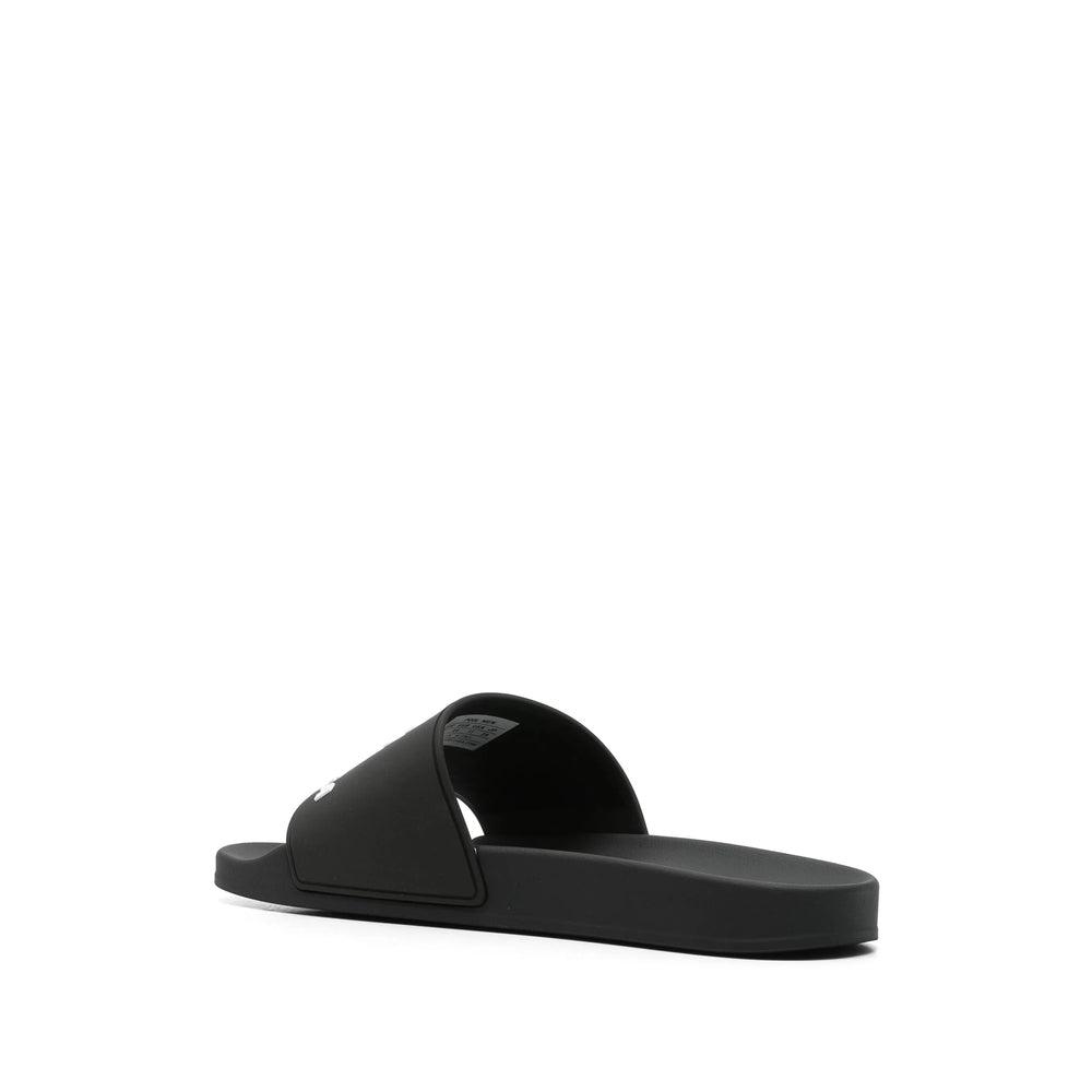 BALENCIAGA Rubber Slide Sandals For The Pool Men In Black White Product Image