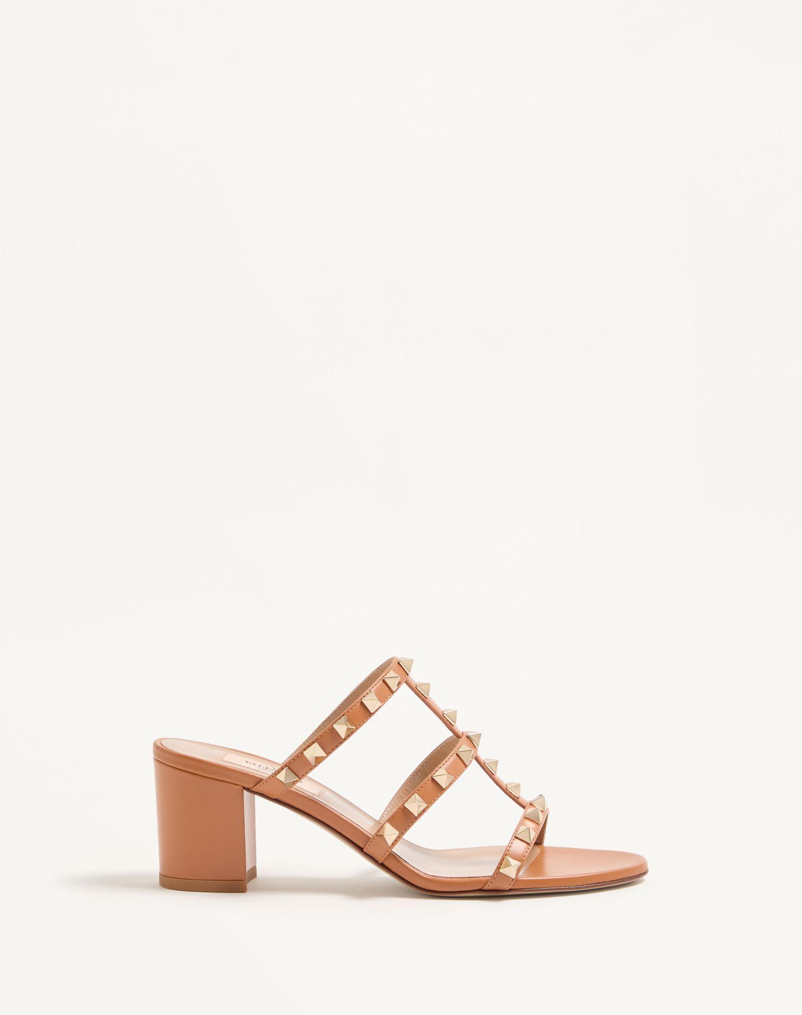 Rockstud Calfskin Leather Slide Sandal 60 Mm Product Image