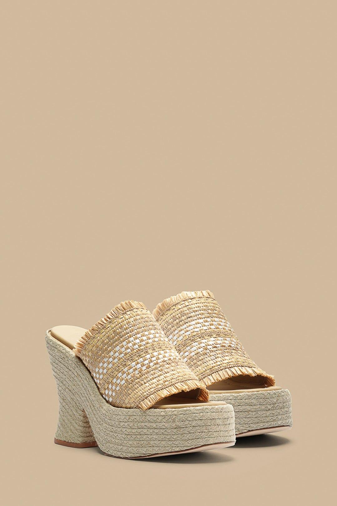 Natural Weaved Raffia Platform Sandal Product Image