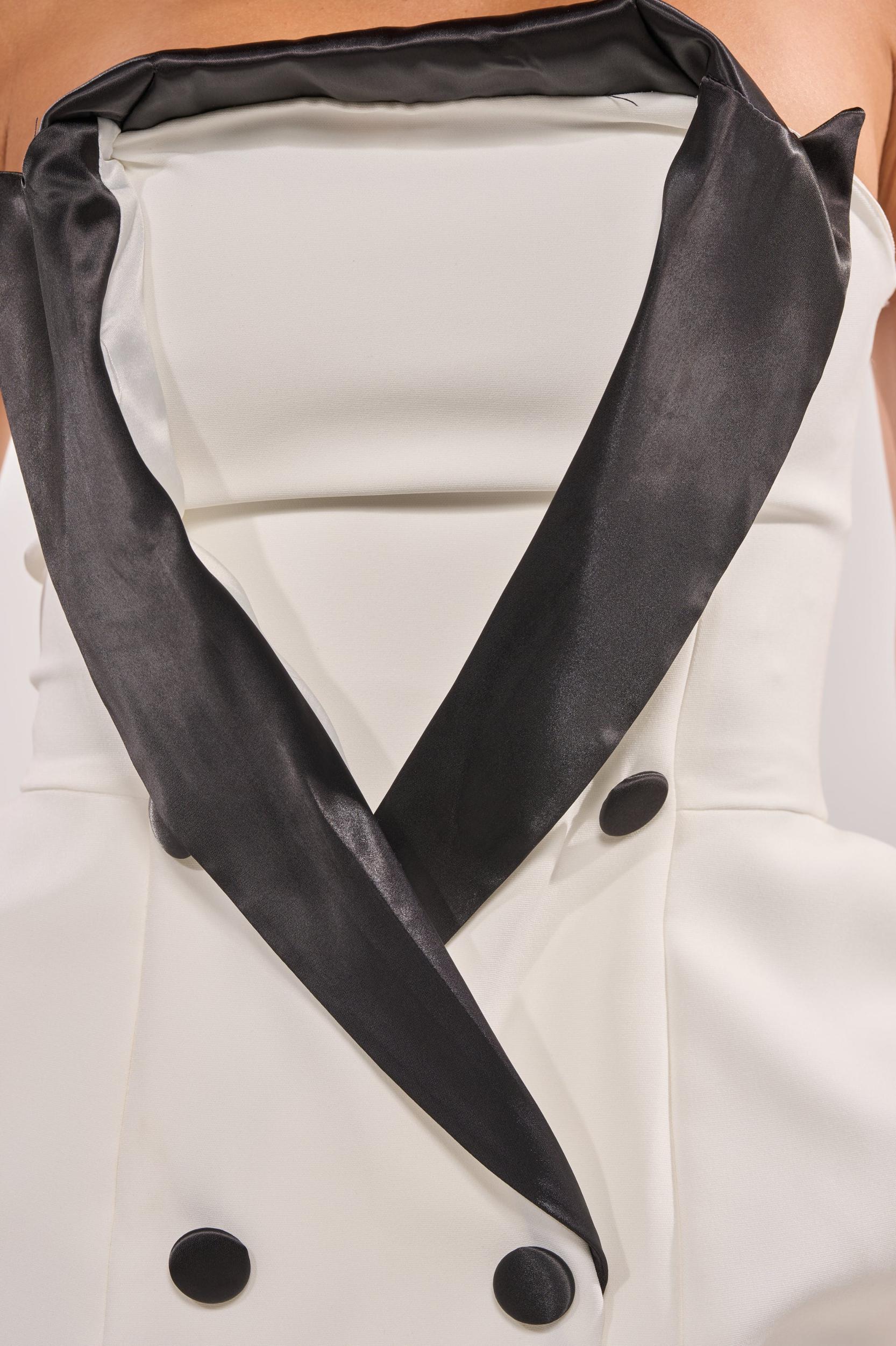 THE MAIN EVENT SUITING MINI DRESS IN WHITE Product Image